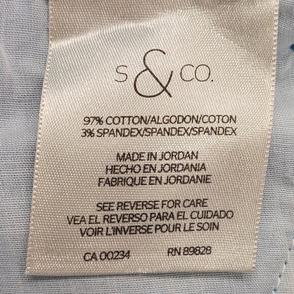 S&Co Pants Womens 14 Blue Low Rise Crop Stretch Twill Skinny Casual Pockets - Picture 7 of 13